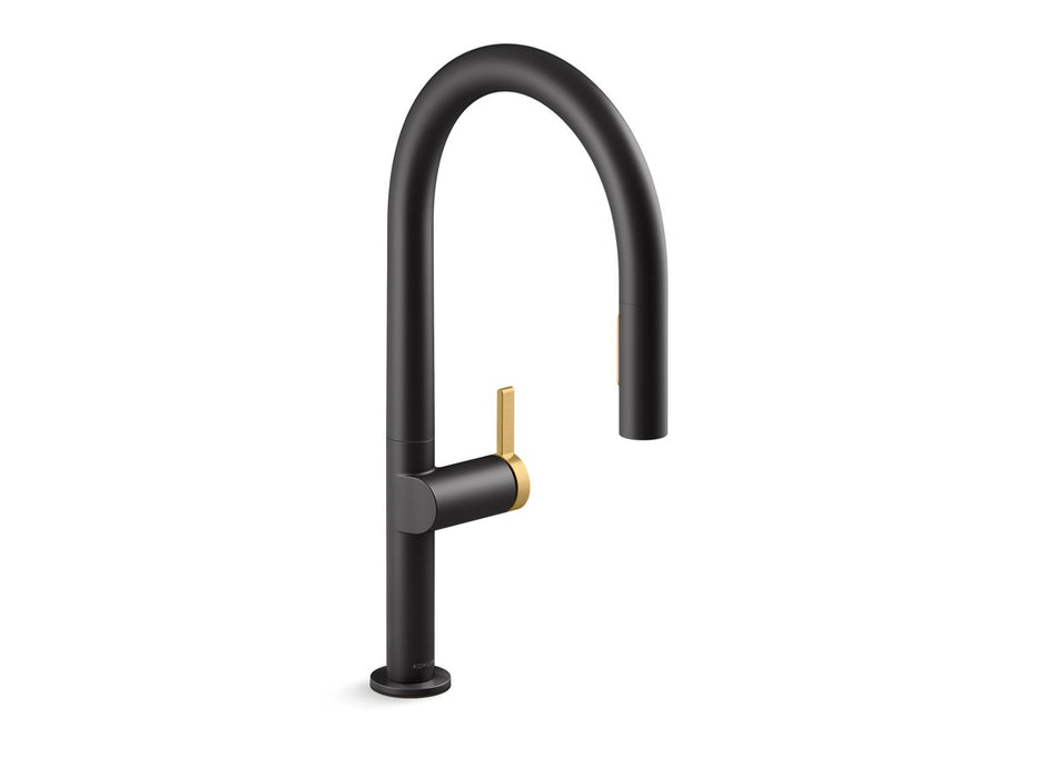 KOHLER K-28268 Components Pull-down kitchen sink faucet with two-function sprayhead