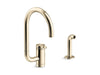KOHLER K-28272 Components Single-handle kitchen sink faucet with two-function extended-reach spout and side sprayer