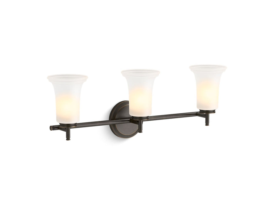 KOHLER K-38406-SC03 Bellera Three-light sconce with frosted shades