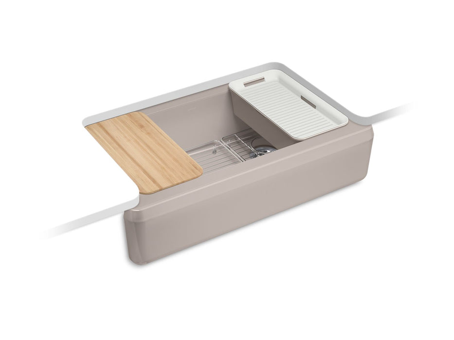 KOHLER Riverby 35-3/4" undermount single-bowl farmhouse workstation kitchen sink