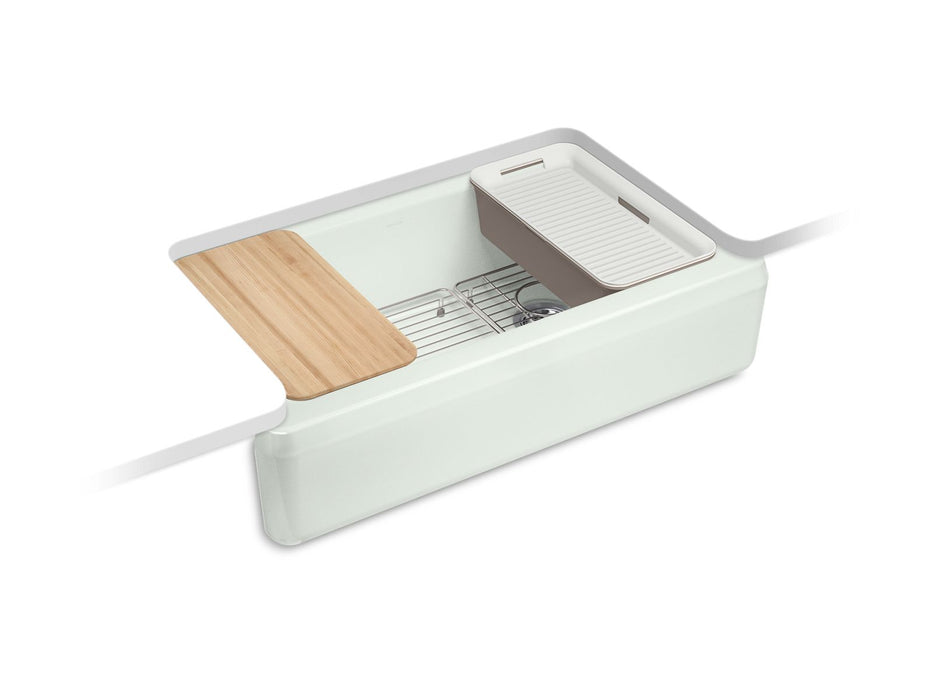 KOHLER Riverby 35-3/4" undermount single-bowl farmhouse workstation kitchen sink