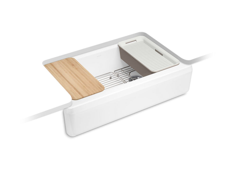 KOHLER Riverby 35-3/4" undermount single-bowl farmhouse workstation kitchen sink