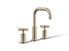 KOHLER Purist Widespread bathroom sink faucet with Cross handles, 1.2 gpm