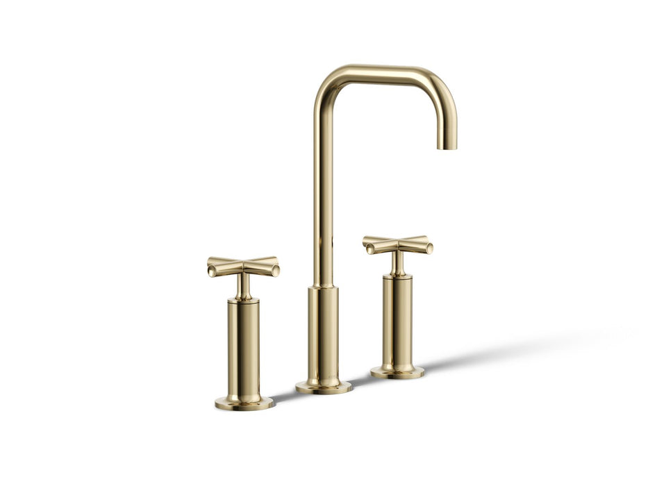 KOHLER Purist Widespread bathroom sink faucet with Cross handles, 1.2 gpm