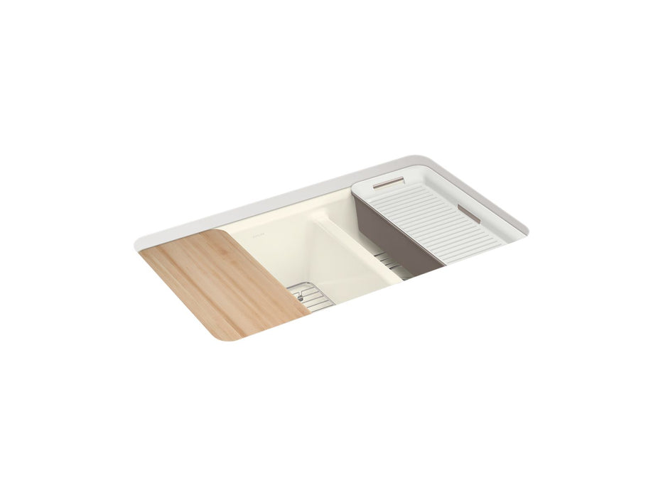 KOHLER Riverby 33" undermount double-bowl workstation kitchen sink