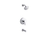 KOHLER Elate Rite-Temp bath and shower trim kit with push-button diverter, 2.5 gpm