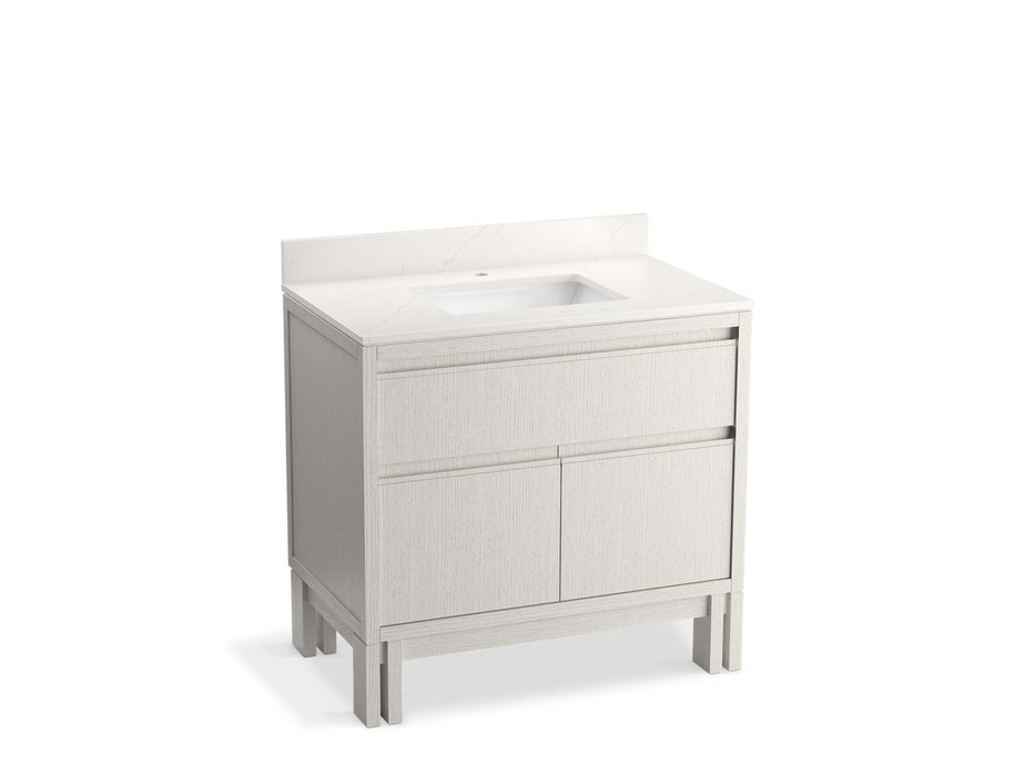 KOHLER Solive™ 36" bathroom vanity cabinet with sink and quartz top