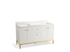 KOHLER Calpa™ 60" bathroom vanity cabinet with sinks and quartz top
