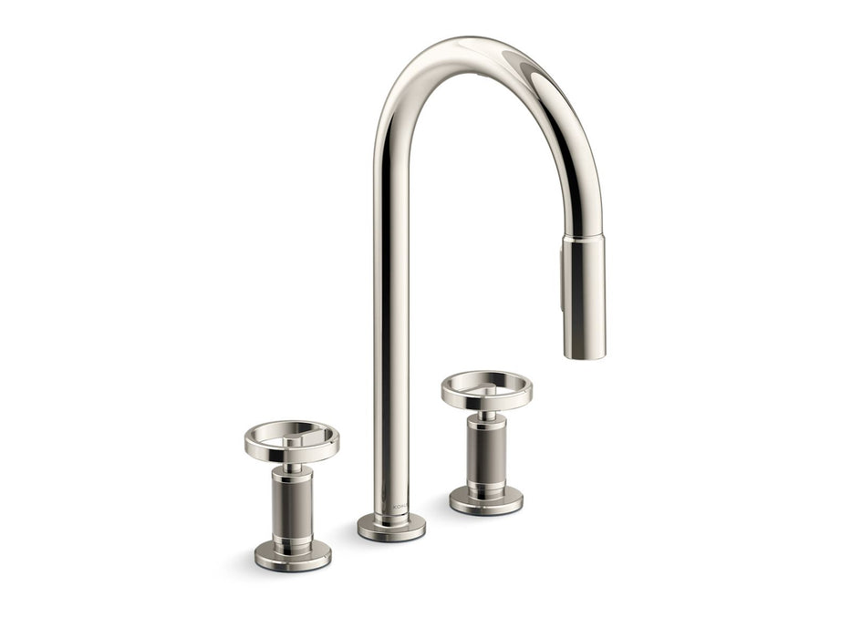 KOHLER K-28677-9RT2 Billet Touchless pull-down kitchen sink faucet with two-function sprayhead
