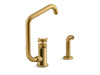 KOHLER Billet™ Single-handle bar sink faucet with two-function extended-reach spout and side sprayer