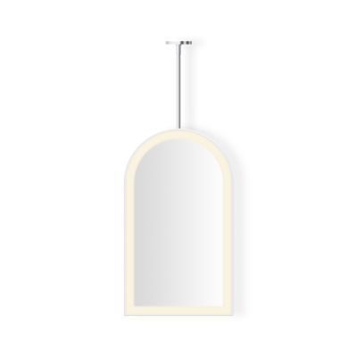 Robern Sculpt Hanging Arch Framed Mirror,20" x 33" x 1-7/8", Polished SS, Perimeter Light Pattern, Warm White (3000K), Dimmable