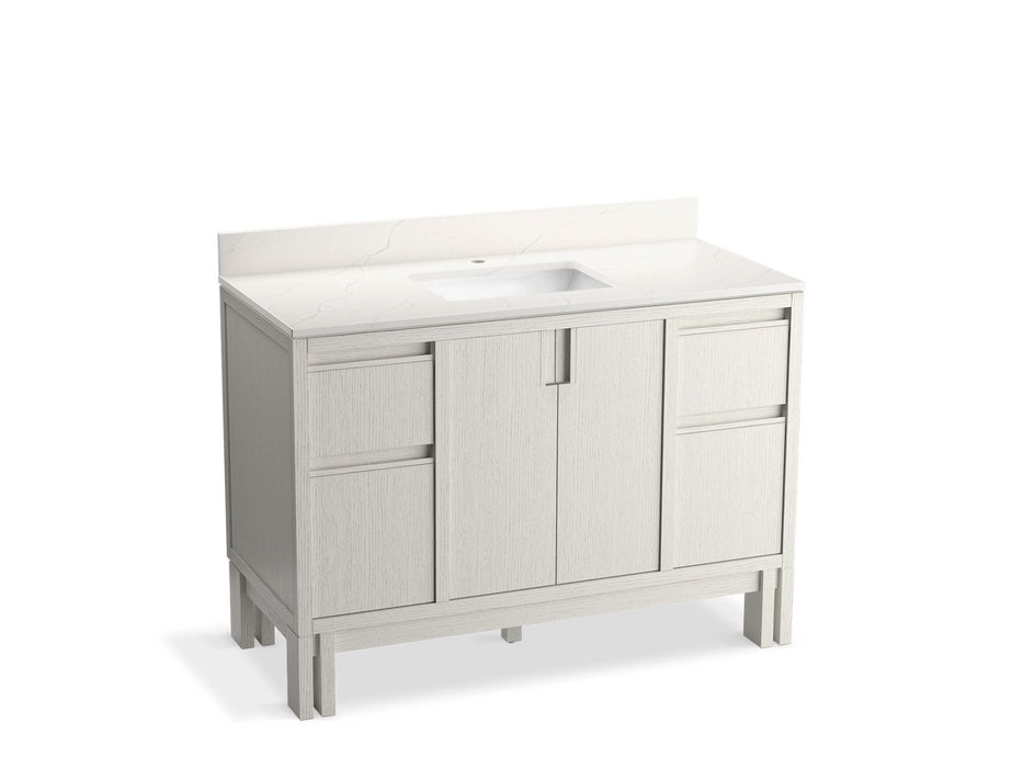 KOHLER Solive™ 48" bathroom vanity cabinet with sink and quartz top