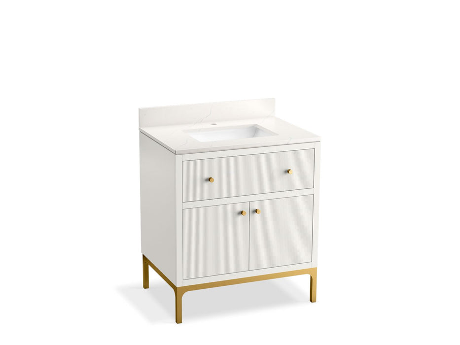 KOHLER Calpa™ 30" bathroom vanity cabinet with sink and quartz top
