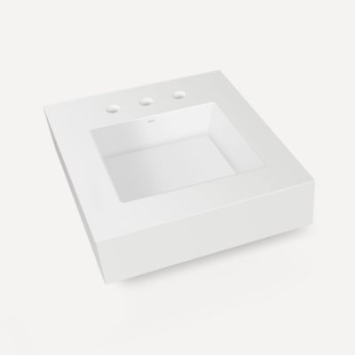 Robern TA24MCO102 Engineered Stone Top Integrated Basin Vanity Top, 24" x 6" x 23", Center Integrated Sink, Three Hole,...