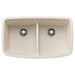 BLANCO 443089 Valea Equal Double Bowl Kitchen Sink with Low Divide - Soft White