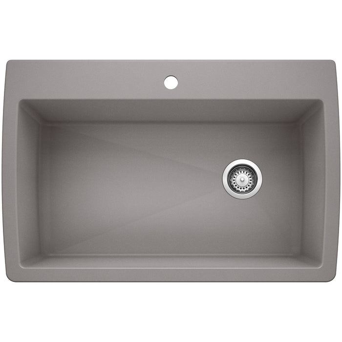 BLANCO 440193 Diamond Super Single Dual Mount Kitchen Sink - Metallic Gray