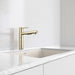 Satin Gold - BLANCO Alta II Low Arc Pull-Out Dual-Spray Kitchen Faucet