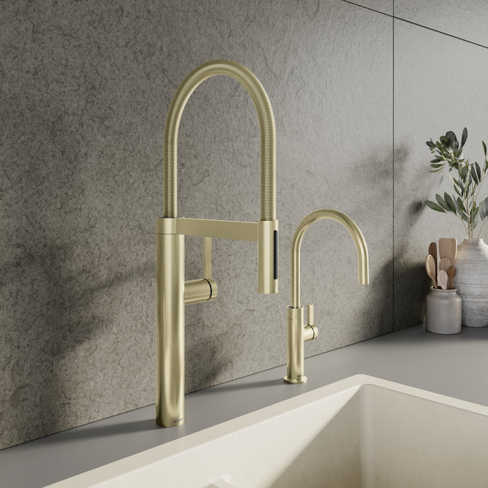 Satin Gold - BLANCO Culina II High Arc Beverage Faucet - RO Compatible