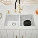 White - BLANCO Diamond SILGRANIT 32" 50/50 Double Bowl Undermount Kitchen Sink