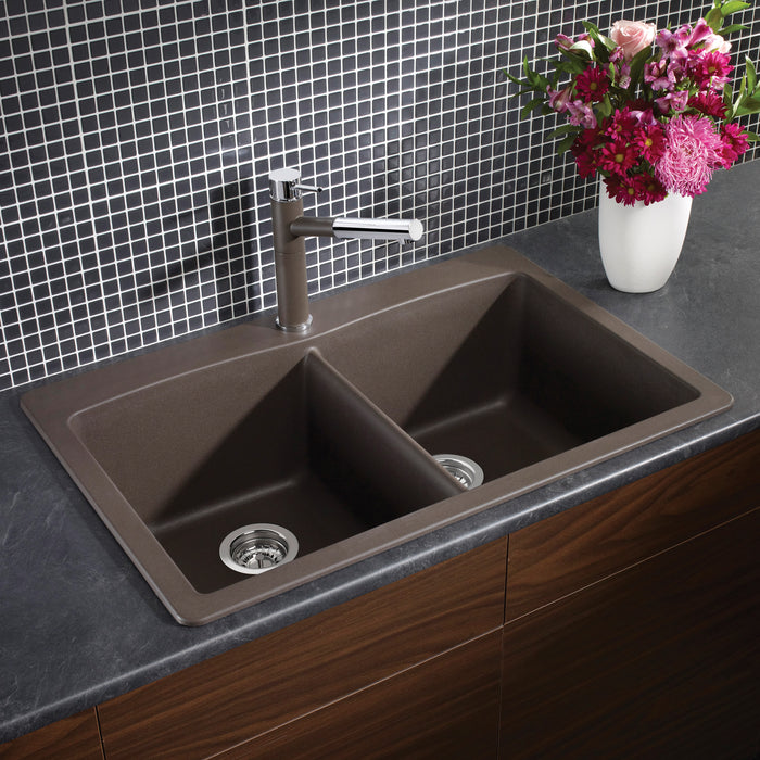 Café - BLANCO Diamond SILGRANIT 33" 50/50 Double Bowl Dual Mount Kitchen Sink