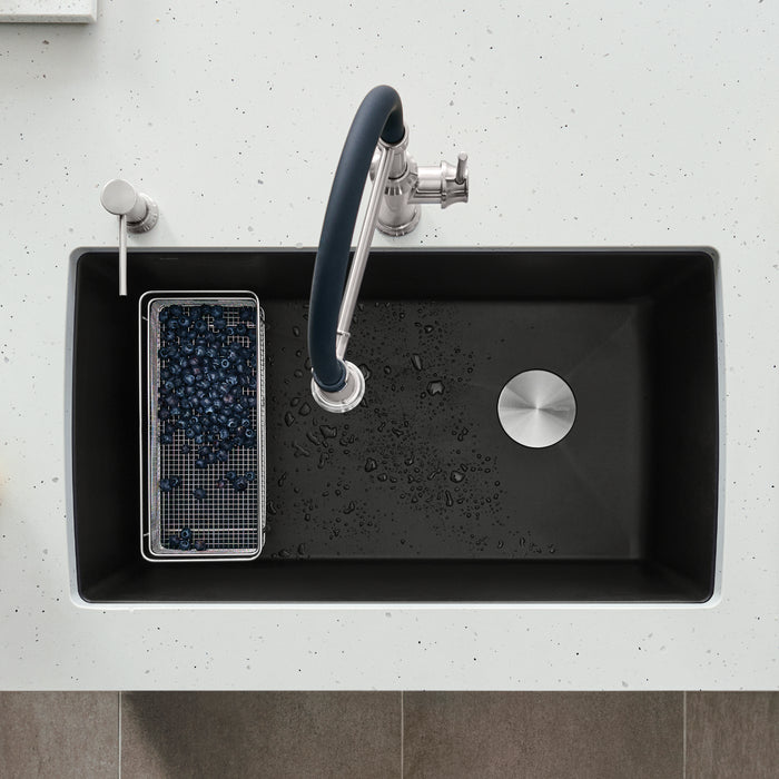 Coal Black - BLANCO Diamond SILGRANIT 33" Super Single Undermount Kitchen Sink