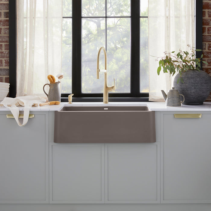 Volcano Gray - BLANCO Ikon SILGRANIT 30" Single Bowl Apron-Front Farmhouse Sink