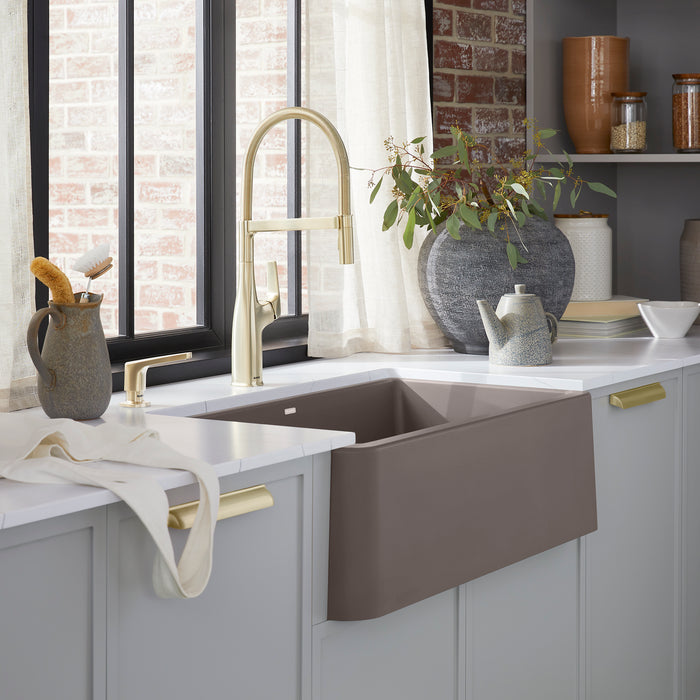 Volcano Gray - BLANCO Ikon SILGRANIT 33" Single Bowl Apron-Front Farmhouse Sink