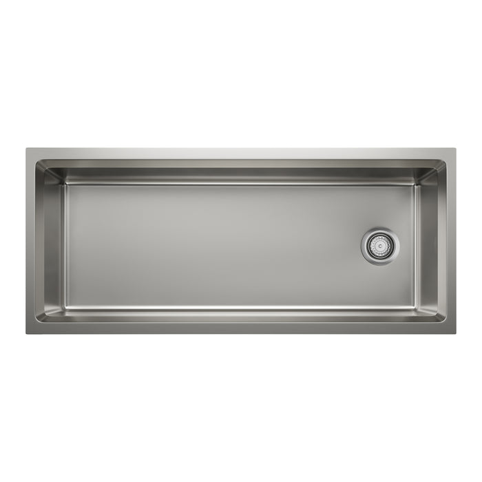 Satin Brushed Finish - BLANCO Inteos 45" Single Bowl Reversible Undermount Stainless Steel Workstation Kitchen Sink