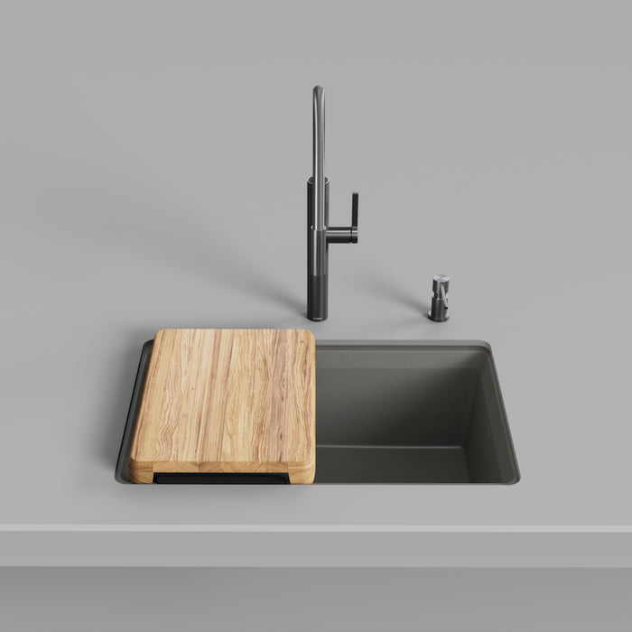 Volcano Gray - BLANCO Inteos SILGRANIT 30" Single Bowl Reversible Undermount Workstation Kitchen Sink