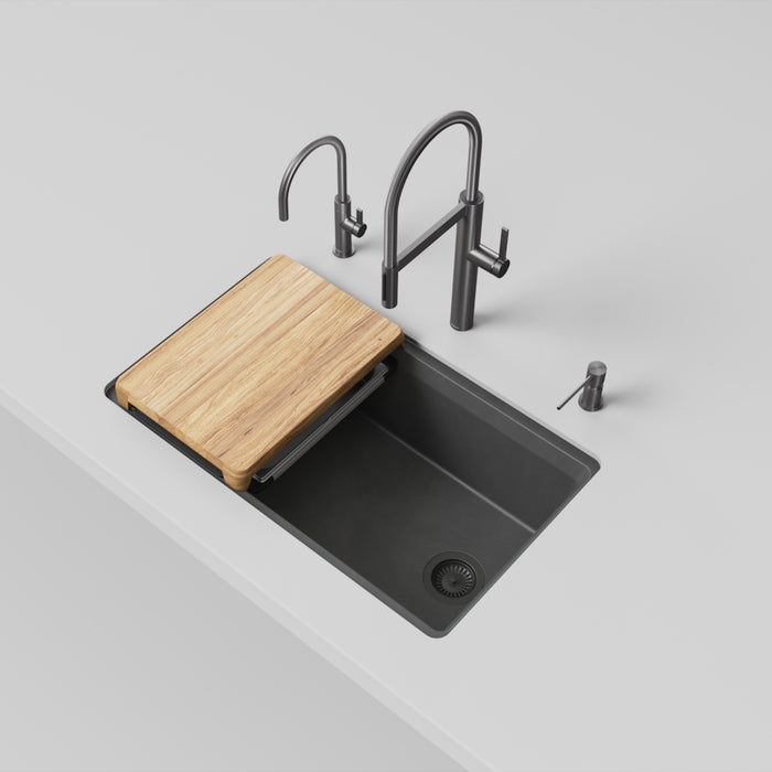 Anthracite - BLANCO Inteos SILGRANIT 33" Single Bowl Reversible Undermount Workstation Kitchen Sink
