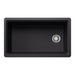 Coal Black - BLANCO Inteos SILGRANIT 33" Single Bowl Reversible Undermount Workstation Kitchen Sink