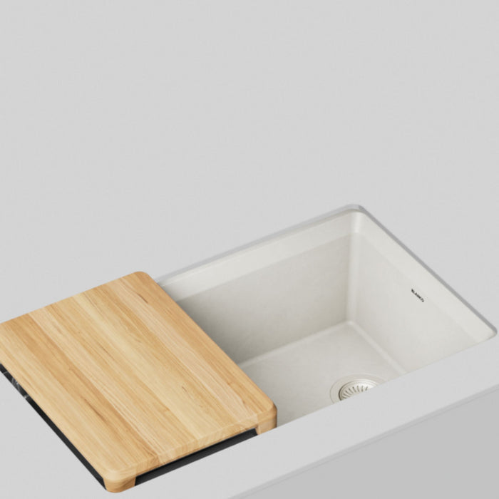 Soft White - BLANCO Inteos SILGRANIT 33" Single Bowl Reversible Undermount Workstation Kitchen Sink
