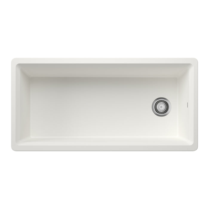White - BLANCO Inteos SILGRANIT 39" Single Bowl Reversible Undermount Workstation Kitchen Sink