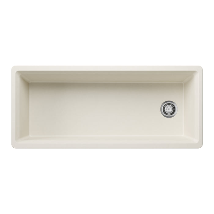 Soft White - BLANCO Inteos SILGRANIT 45" Single Bowl Reversible Undermount Workstation Kitchen Sink