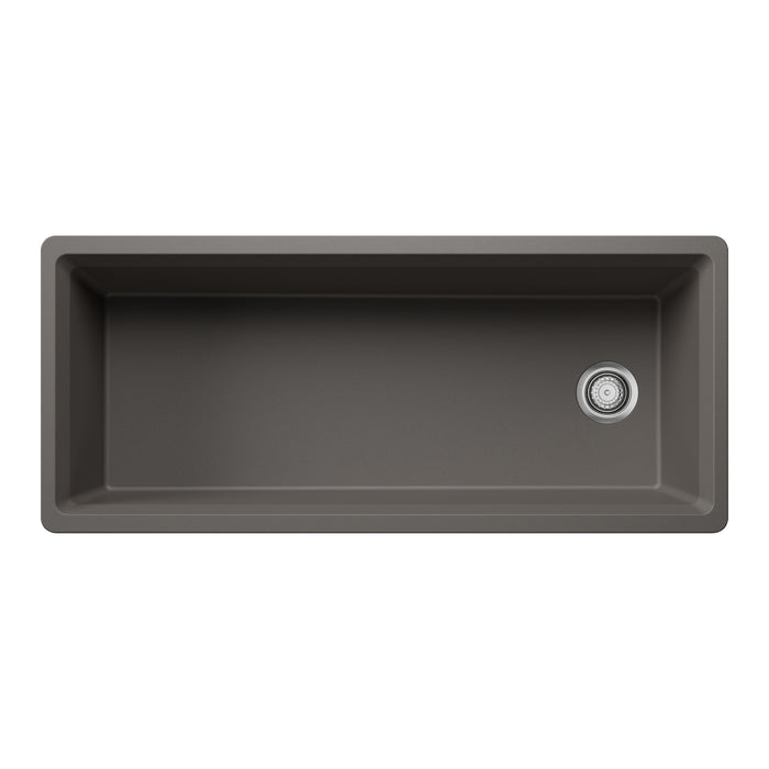 Volcano Gray - BLANCO Inteos SILGRANIT 45" Single Bowl Reversible Undermount Workstation Kitchen Sink
