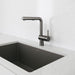 Satin Dark Steel - BLANCO Linus Low Arc Pull-Out Dual-Spray Kitchen Faucet