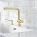 Satin Gold - BLANCO Linus Low Arc Pull-Out Dual-Spray Kitchen Faucet