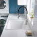 White - BLANCO Liven SILGRANIT 25" Single Bowl Dual Mount Laundry Sink