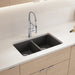 Cinder - BLANCO Liven SILGRANIT 33" 50/50 Double Bowl Dual Mount Kitchen Sink with Low Divide