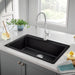 Coal Black - BLANCO Liven SILGRANIT 33" Super Single Dual Mount Kitchen Sink