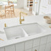White - BLANCO Performa SILGRANIT 33" 50/50 Double Bowl Undermount Kitchen Sink