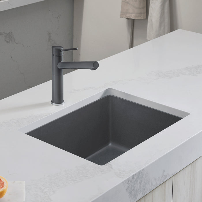 Cinder - BLANCO Precis SILGRANIT 24" Single Bowl Undermount Kitchen Sink