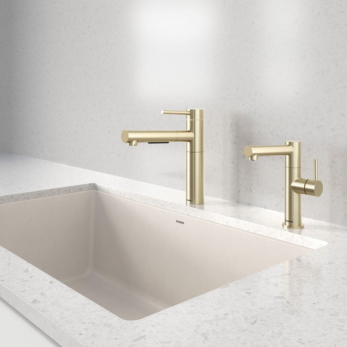 Soft White - BLANCO Precis SILGRANIT 32" Super Single Undermount Kitchen Sink