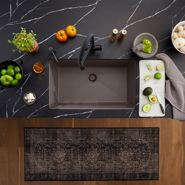 Volcano Gray - BLANCO Precis SILGRANIT 32" Super Single Undermount Kitchen Sink