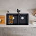 Coal Black - BLANCO Precis SILGRANIT 33" 60/40 Double Bowl Undermount Kitchen Sink