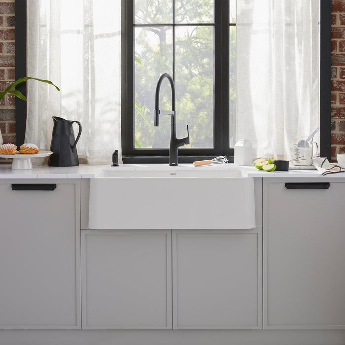 Matte Black - BLANCO Rivana Semi-Pro Pull-Down Dual-Spray Kitchen Faucet