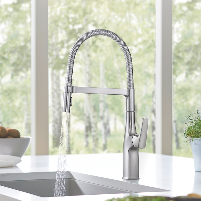 Pvd Steel - BLANCO Rivana Semi-Pro Pull-Down Dual-Spray Kitchen Faucet