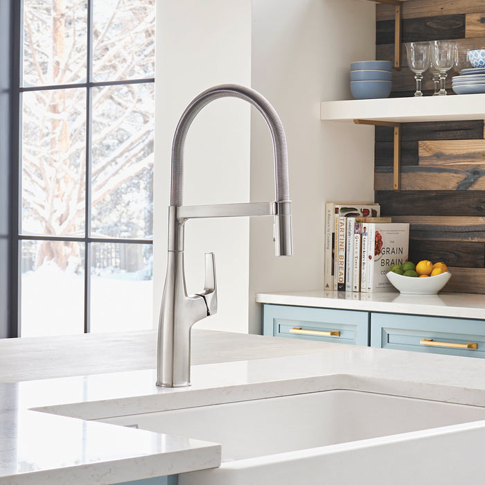 Pvd Steel - BLANCO Rivana Semi-Pro Pull-Down Dual-Spray Kitchen Faucet