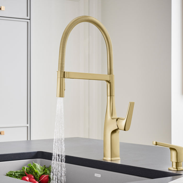 Satin Gold - BLANCO Rivana Semi-Pro Pull-Down Dual-Spray Kitchen Faucet