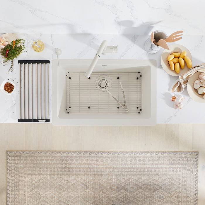 Soft White - BLANCO Vintera SILGRANIT 30" Single Bowl Apron-Front Farmhouse Sink